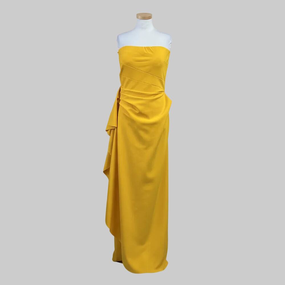 Chiara Boni La Petite Robe Glicheria yellow strapless dress, size 12